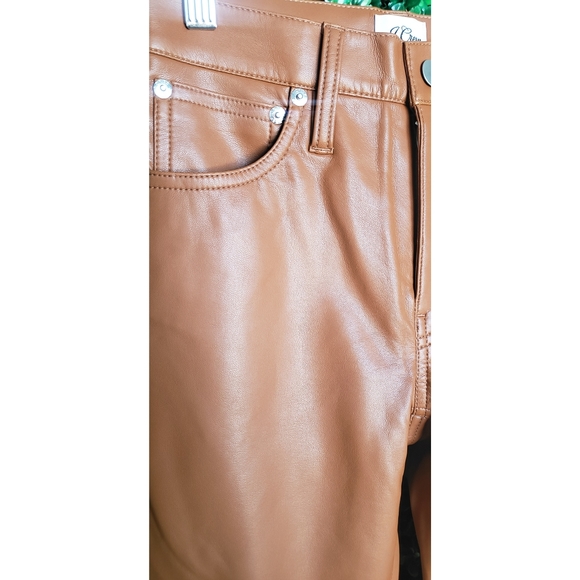 33. J.Crew High-rise slim demi-boot pant in faux leather - Picture 6 of 11
